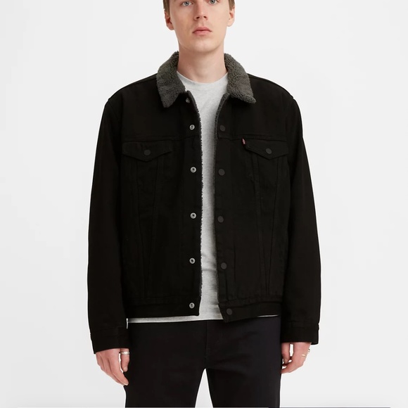 Levi’s Sherpa Trucker Jacket | Duvall Denim (Black) | XXL - Picture 1 of 6